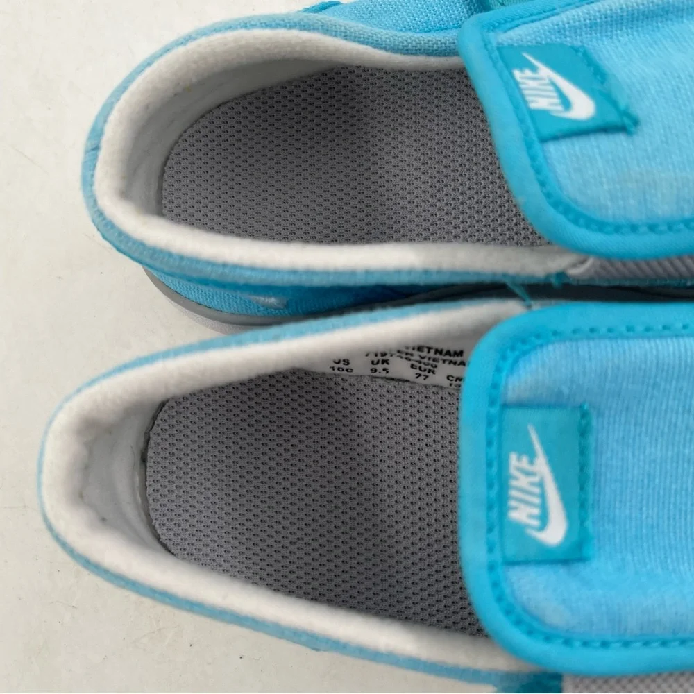 Nike Toddlers Kids Toki Slip-on Canvas Sail Blue White Sneakers Shoes - Size 10C